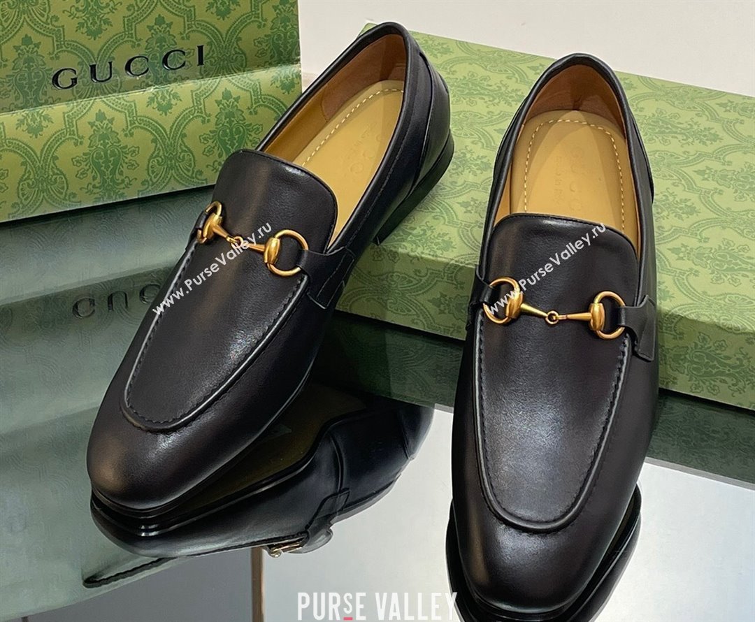 Gucci Mens Jordaan loafer 406994 Leather Black 2023 (SS-23110902)