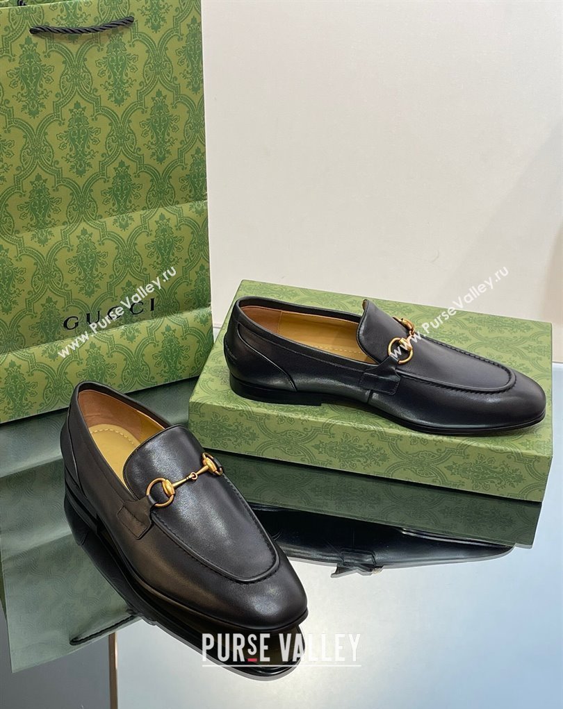 Gucci Mens Jordaan loafer 406994 Leather Black 2023 (SS-23110902)