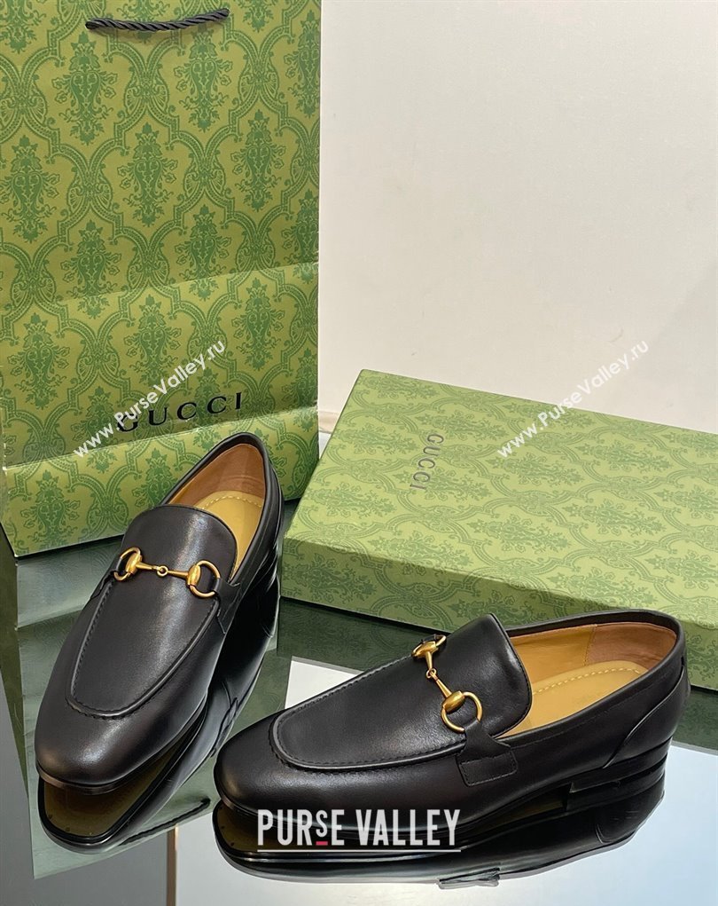 Gucci Mens Jordaan loafer 406994 Leather Black 2023 (SS-23110902)