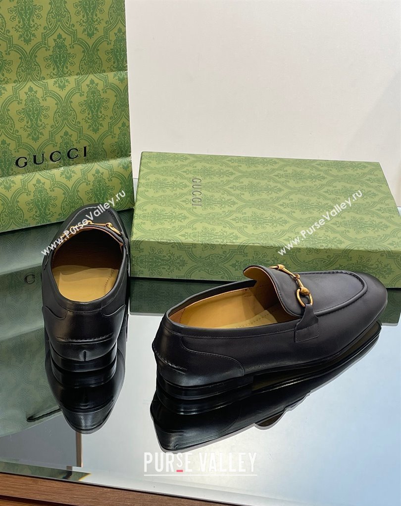 Gucci Mens Jordaan loafer 406994 Leather Black 2023 (SS-23110902)