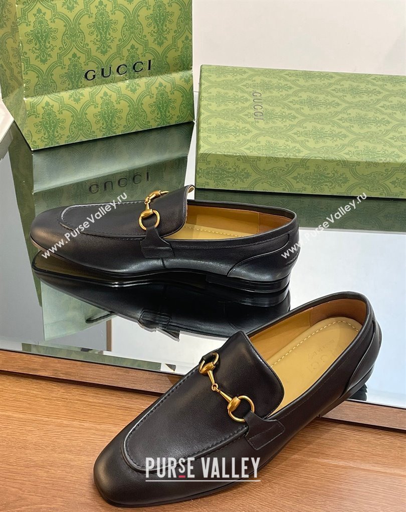 Gucci Mens Jordaan loafer 406994 Leather Black 2023 (SS-23110902)