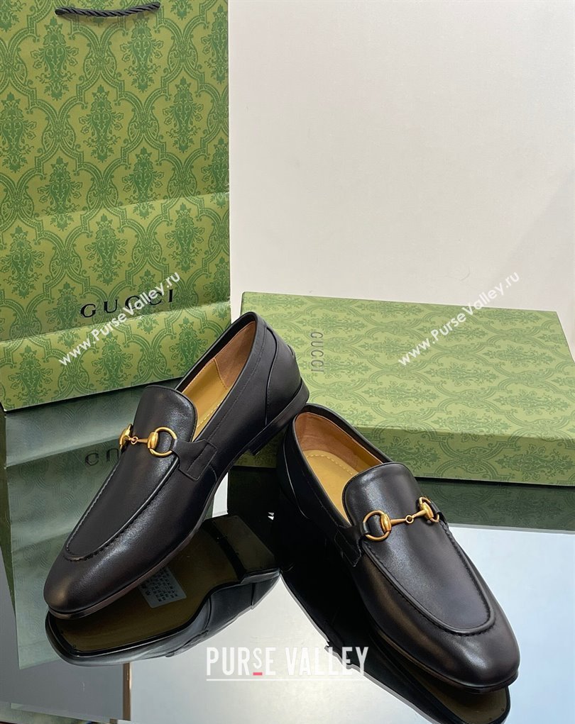 Gucci Mens Jordaan loafer 406994 Leather Black 2023 (SS-23110902)