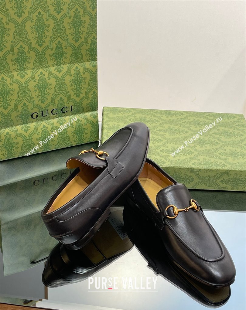 Gucci Mens Jordaan loafer 406994 Leather Black 2023 (SS-23110902)