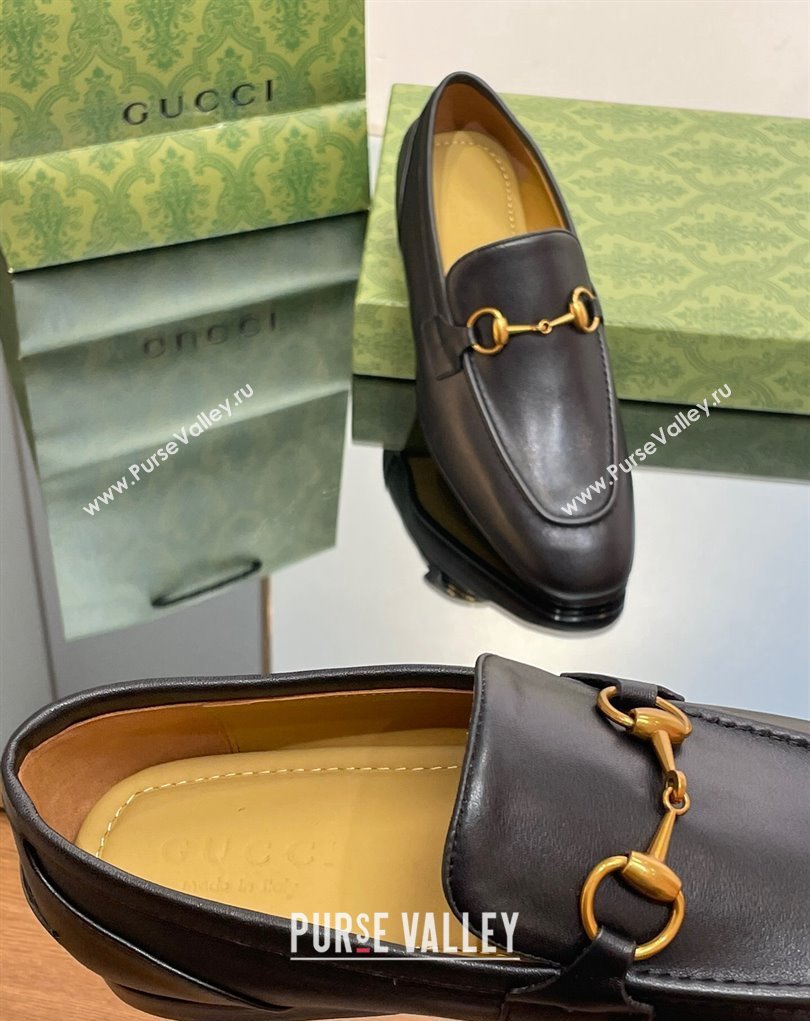 Gucci Mens Jordaan loafer 406994 Leather Black 2023 (SS-23110902)