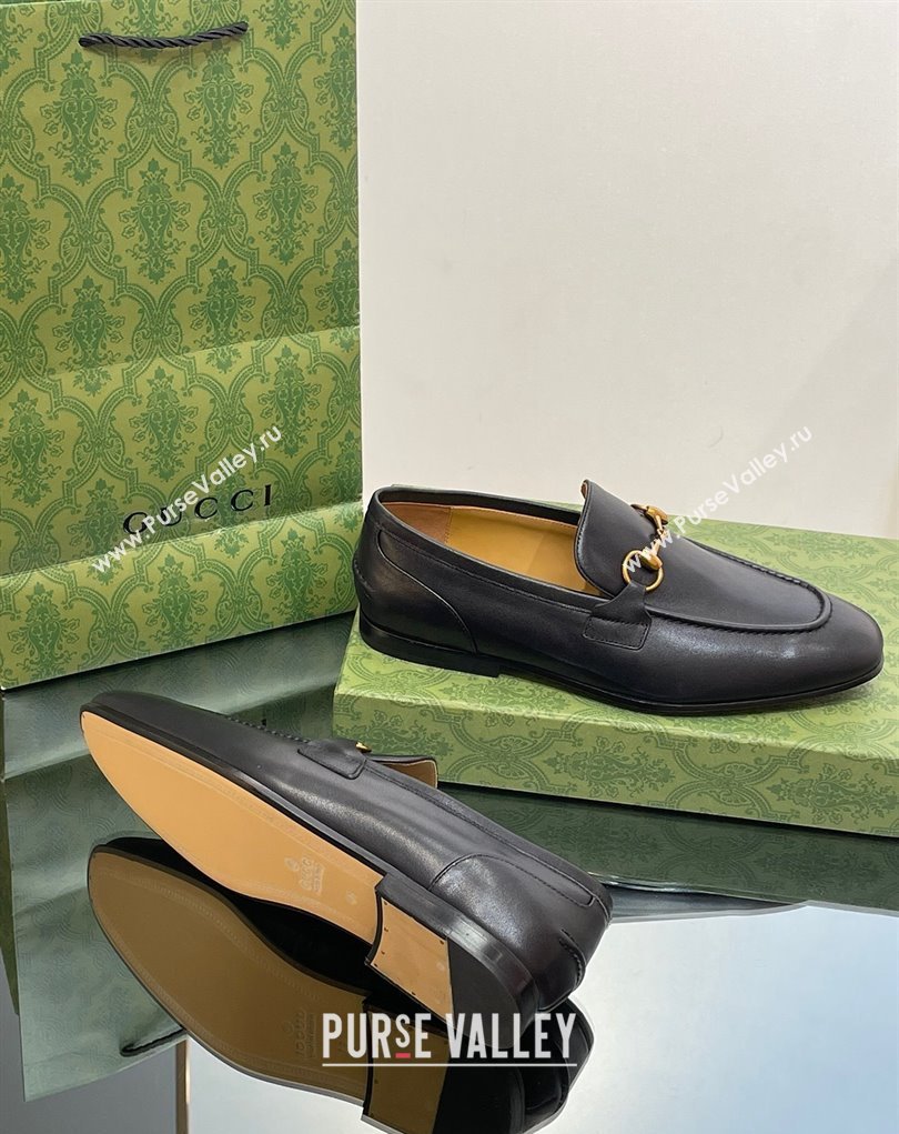 Gucci Mens Jordaan loafer 406994 Leather Black 2023 (SS-23110902)