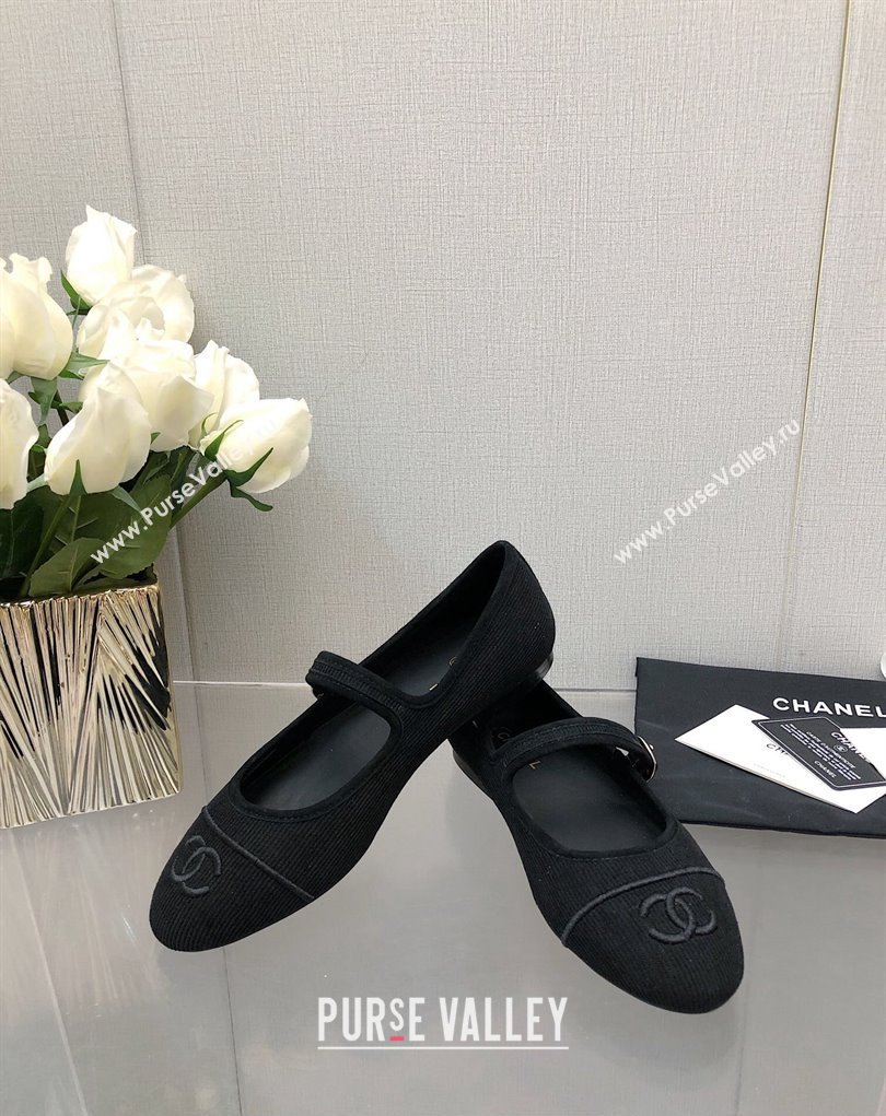 Chanel CC Logo Denim Mary Janes Black 2023 (dingyun-23111101)