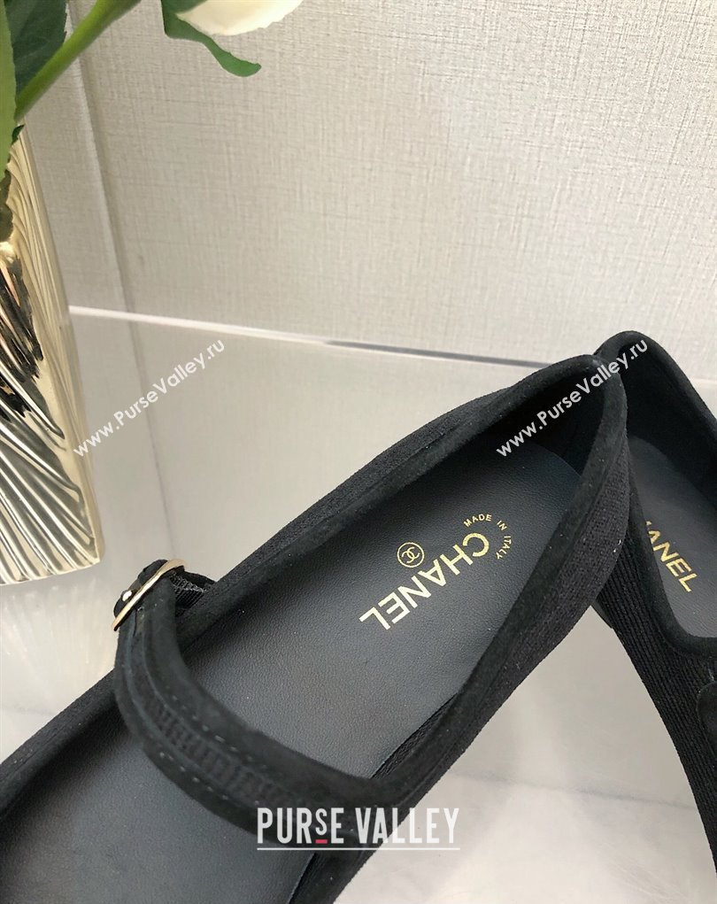 Chanel CC Logo Denim Mary Janes Black 2023 (dingyun-23111101)
