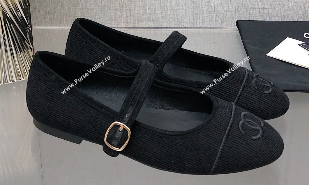 Chanel CC Logo Denim Mary Janes Black 2023 (dingyun-23111101)
