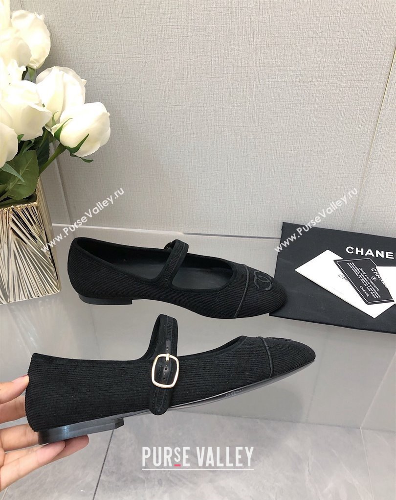 Chanel CC Logo Denim Mary Janes Black 2023 (dingyun-23111101)