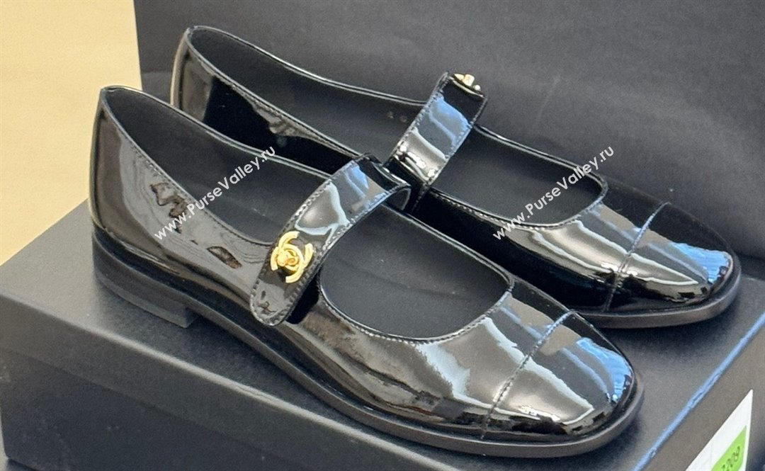 Chanel Patent Calfskin Mary Janes G45280 Black 2023 (kaola-23111101)