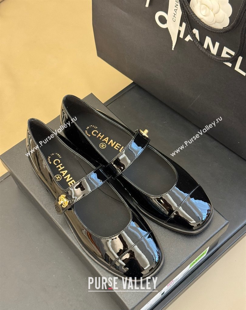 Chanel Patent Calfskin Mary Janes G45280 Black 2023 (kaola-23111101)