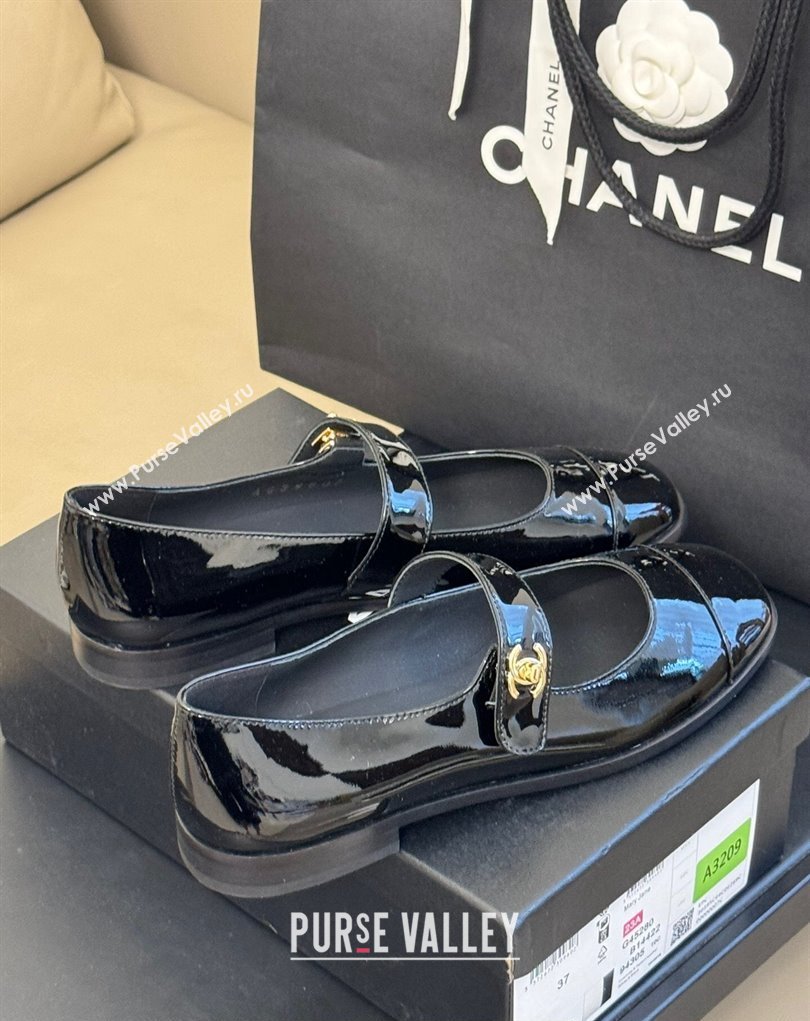 Chanel Patent Calfskin Mary Janes G45280 Black 2023 (kaola-23111101)