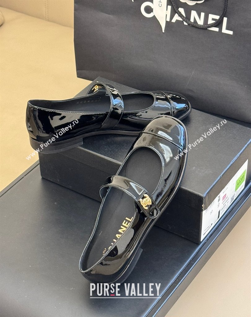 Chanel Patent Calfskin Mary Janes G45280 Black 2023 (kaola-23111101)