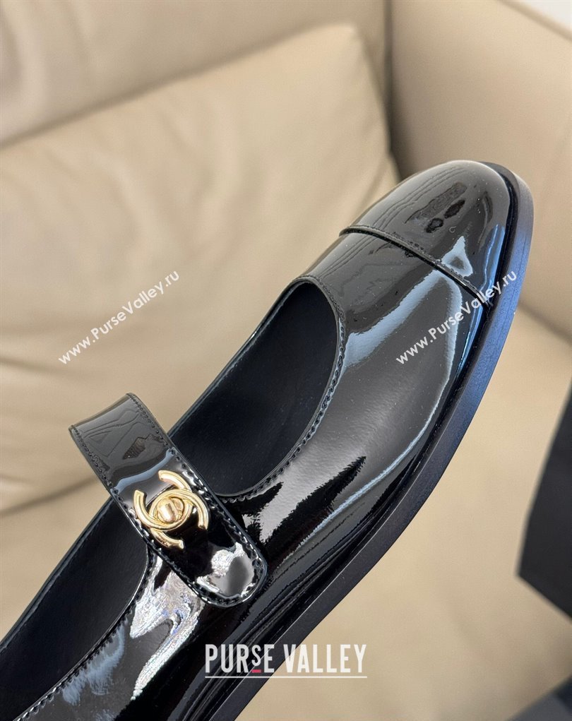 Chanel Patent Calfskin Mary Janes G45280 Black 2023 (kaola-23111101)