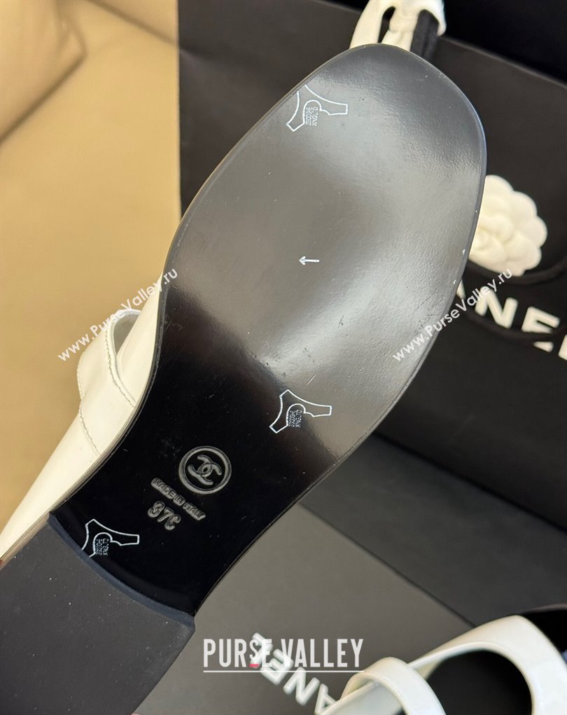 Chanel Patent Calfskin Mary Janes G45280 White/Black 2023 (kaola-23111102)