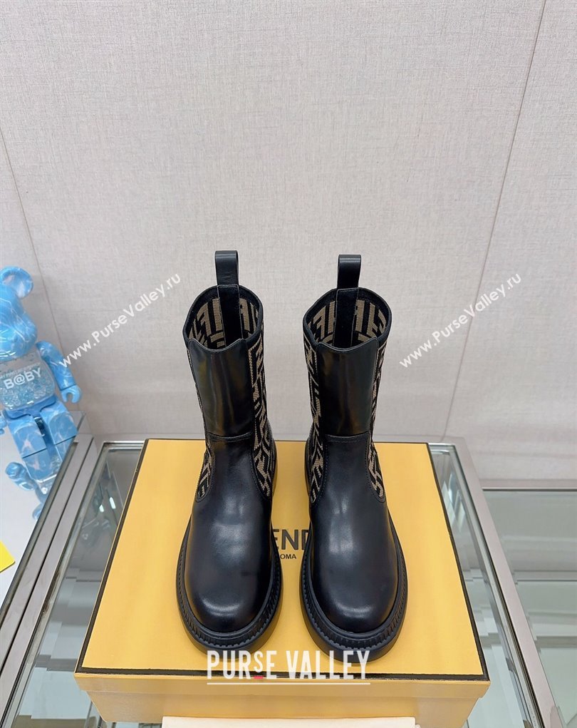 Fendi Domino Black leather biker boots 01 2023 (modeng-23111061)