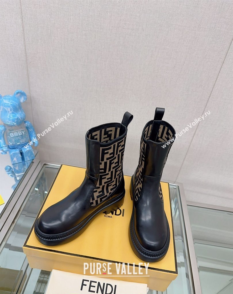 Fendi Domino Black leather biker boots 01 2023 (modeng-23111061)