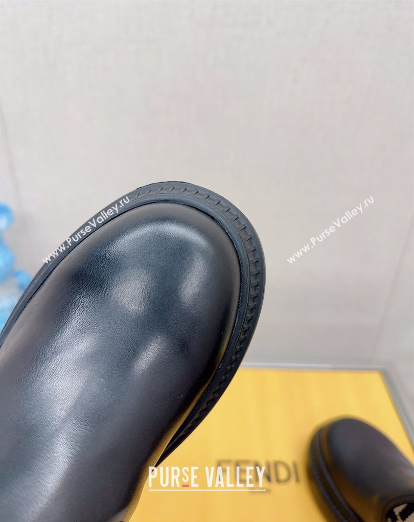 Fendi Domino Black leather biker boots 01 2023 (modeng-23111061)