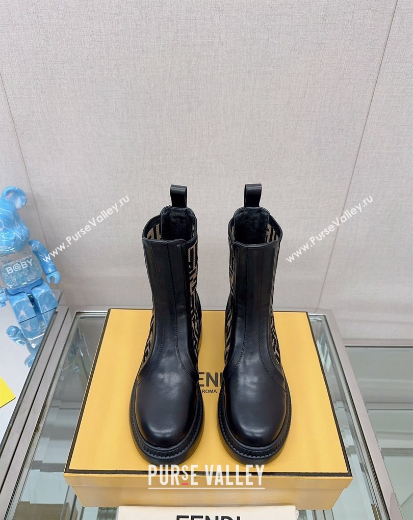 Fendi Domino Black leather biker boots 02 2023 (modeng-23111062)