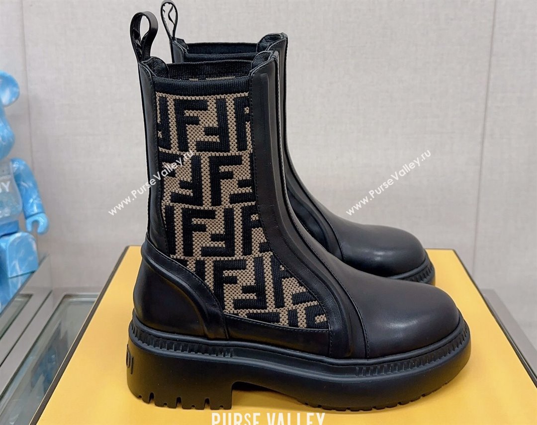 Fendi Domino Black leather biker boots 02 2023 (modeng-23111062)
