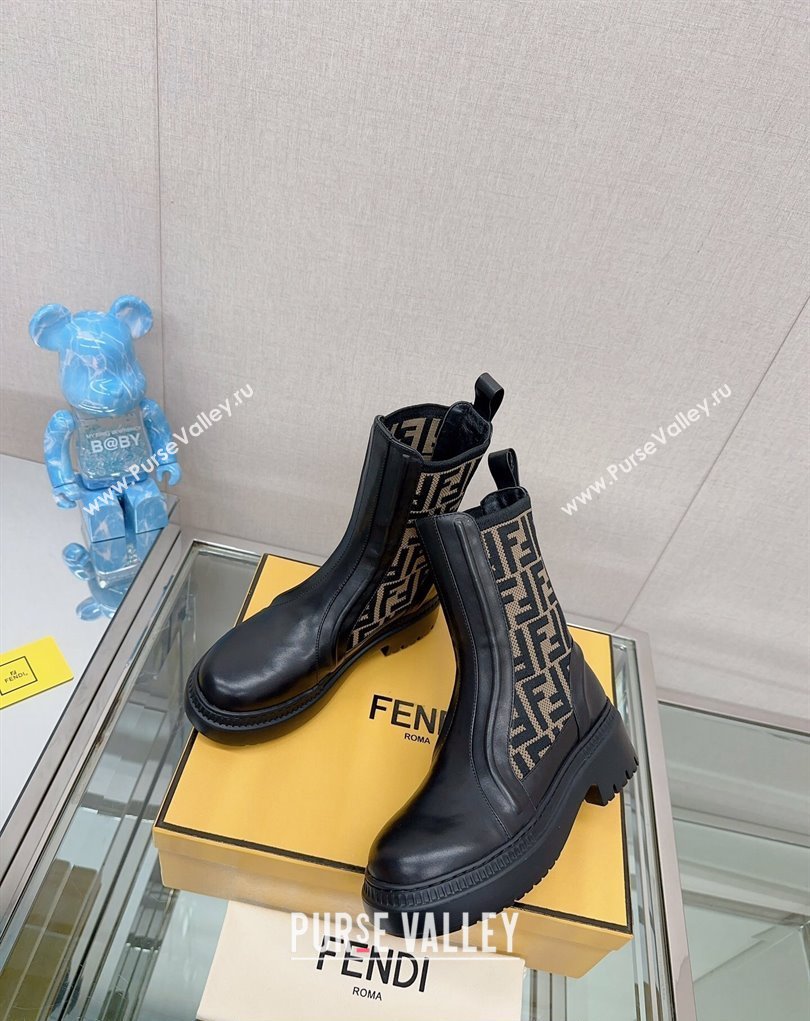 Fendi Domino Black leather biker boots 02 2023 (modeng-23111062)