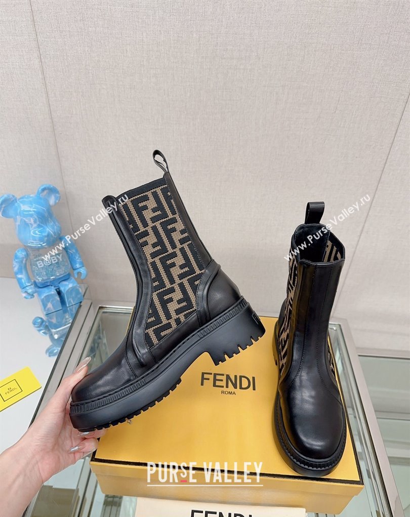 Fendi Domino Black leather biker boots 02 2023 (modeng-23111062)