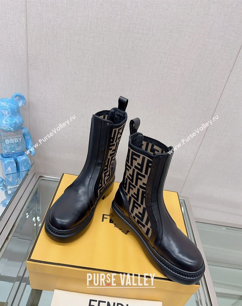 Fendi Domino Black leather biker boots 02 2023 (modeng-23111062)