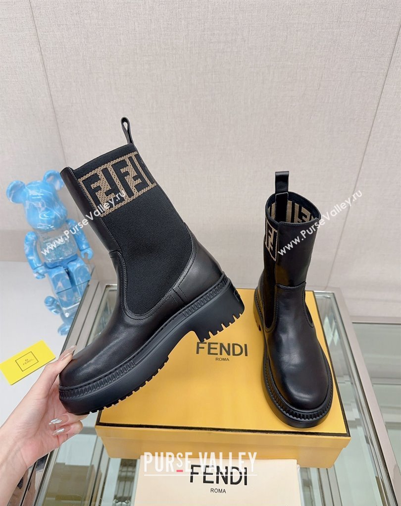 Fendi Domino Black leather biker boots 03 2023 (modeng-23111063)