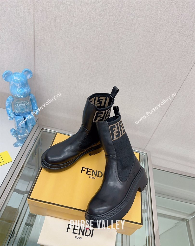 Fendi Domino Black leather biker boots 03 2023 (modeng-23111063)