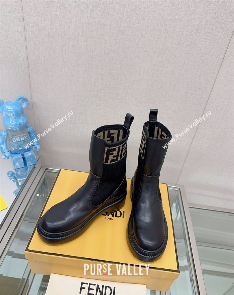 Fendi Domino Black leather biker boots 03 2023 (modeng-23111063)