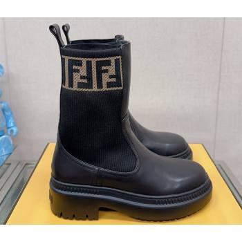 Fendi Domino Black leather biker boots 03 2023 (modeng-23111063)