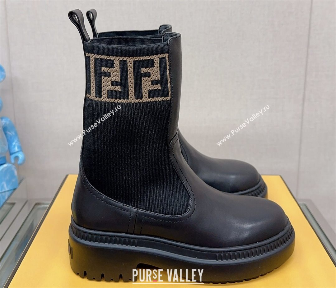 Fendi Domino Black leather biker boots 03 2023 (modeng-23111063)