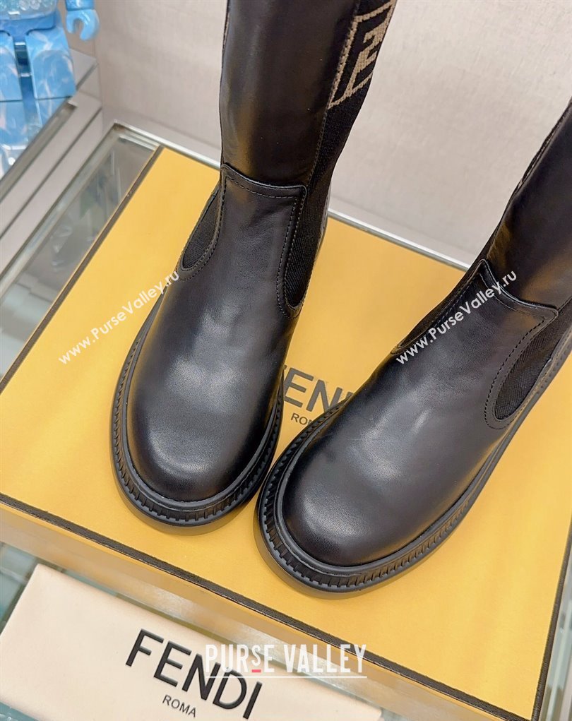 Fendi Domino Black leather biker boots 03 2023 (modeng-23111063)