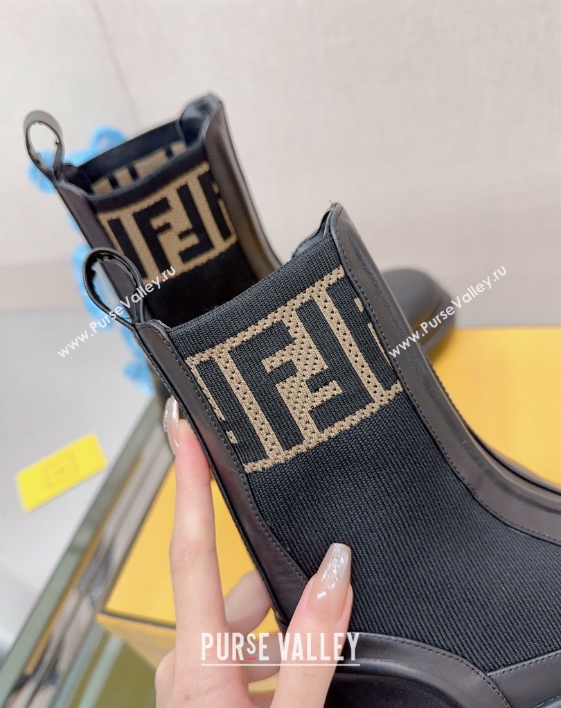 Fendi Domino Black leather biker boots 04 2023 (modeng-23111064)