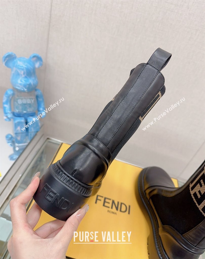 Fendi Domino Black leather biker boots 04 2023 (modeng-23111064)