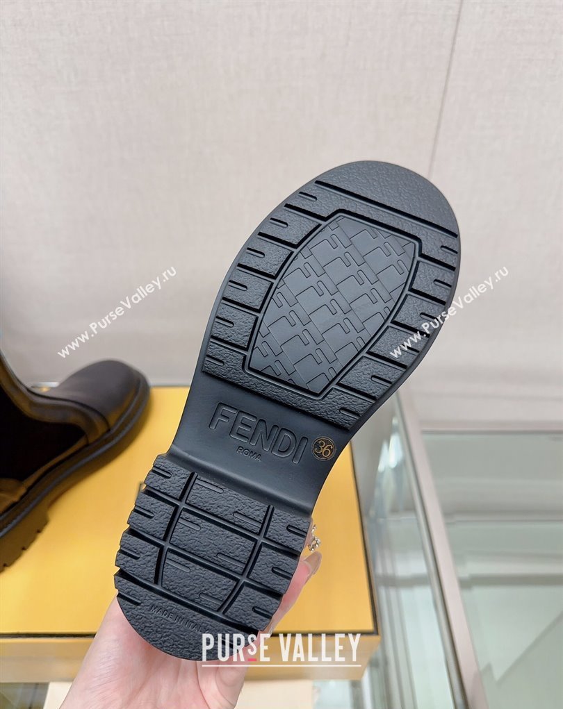 Fendi Domino Black leather biker boots 04 2023 (modeng-23111064)