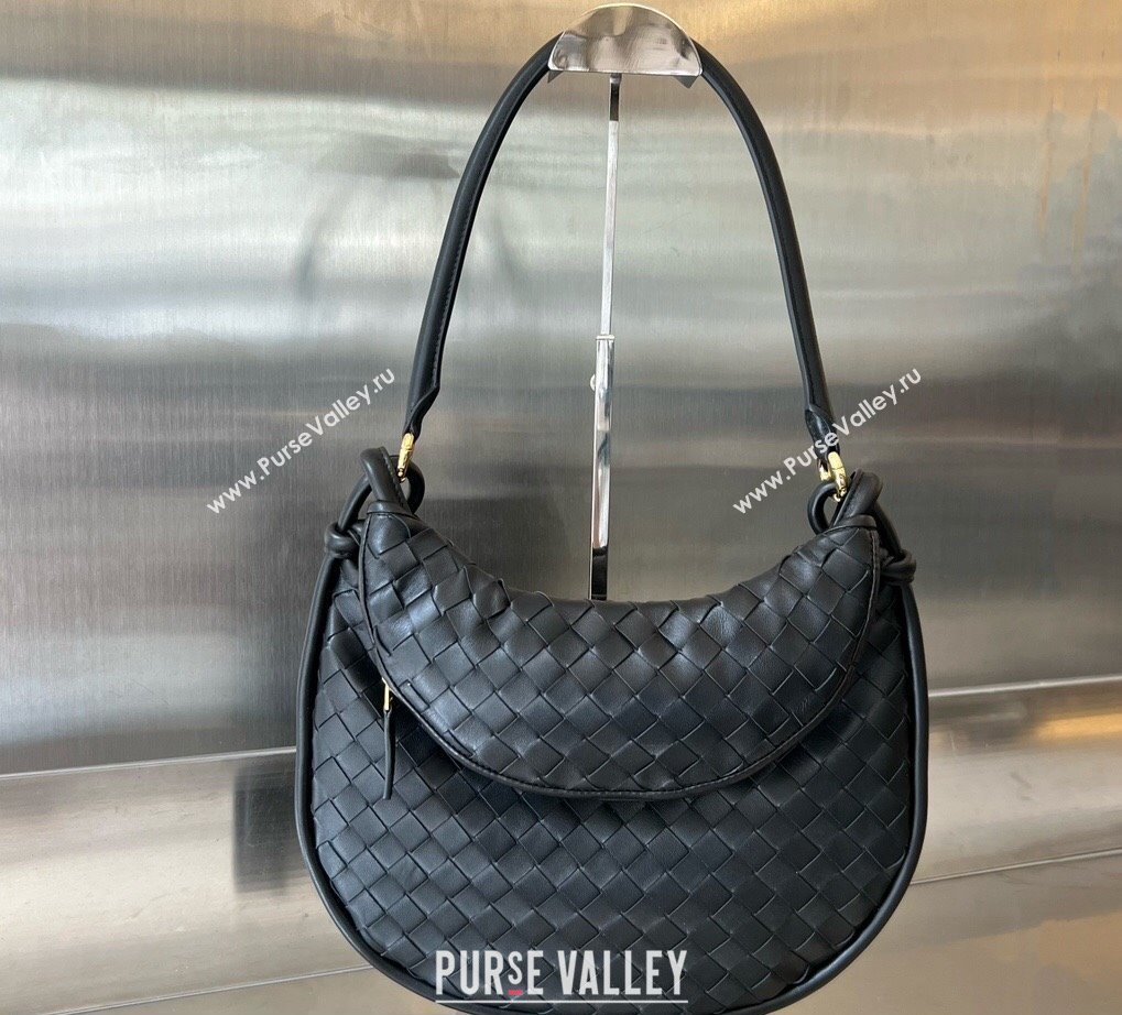 Bottega Veneta Medium Gemelli Intrecciato leather shoulder bag 764281 Black 2023 (wante-23111104)