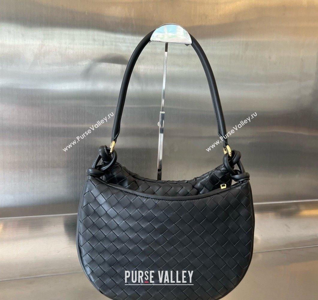 Bottega Veneta Medium Gemelli Intrecciato leather shoulder bag 764281 Black 2023 (wante-23111104)