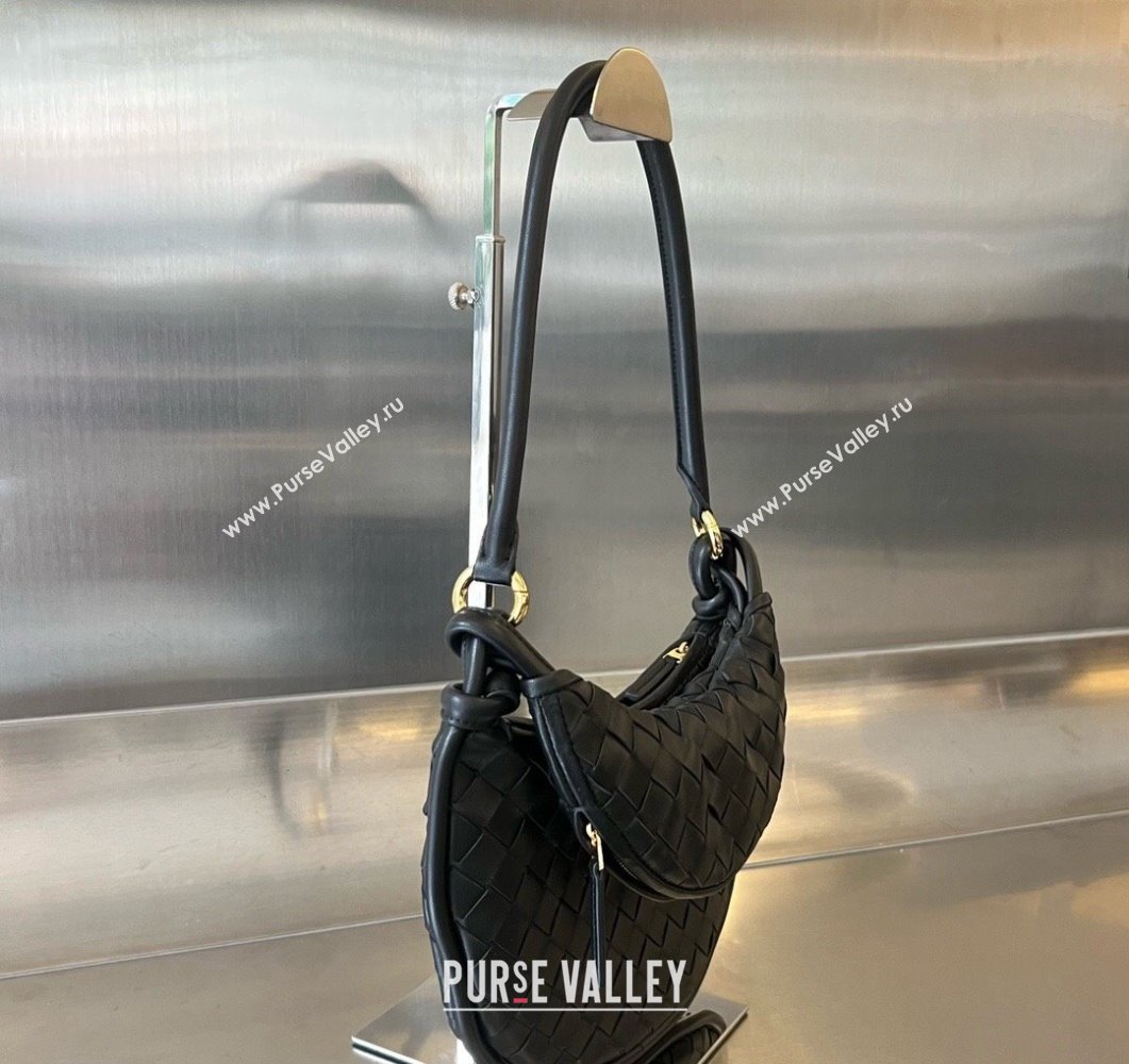 Bottega Veneta Small Gemelli Intrecciato leather shoulder bag 776764 Black 2023 (wante-23111101)