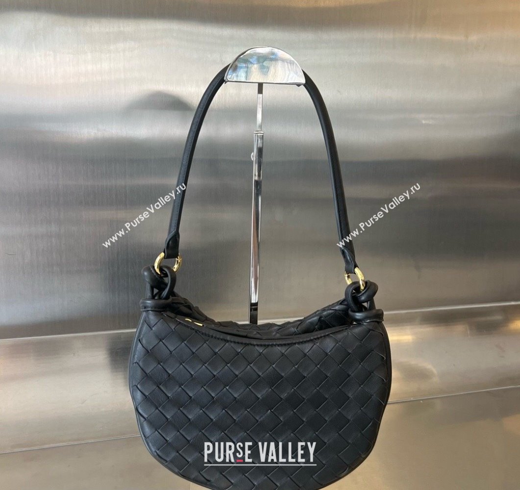 Bottega Veneta Small Gemelli Intrecciato leather shoulder bag 776764 Black 2023 (wante-23111101)