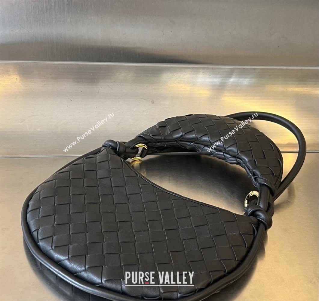 Bottega Veneta Small Gemelli Intrecciato leather shoulder bag 776764 Black 2023 (wante-23111101)