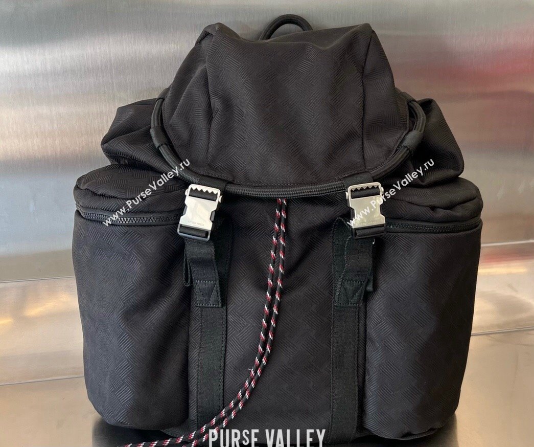 Bottega Veneta Jacquard fabric Rucksack backpack bag 718085 Black 2023 (wante-23111108)