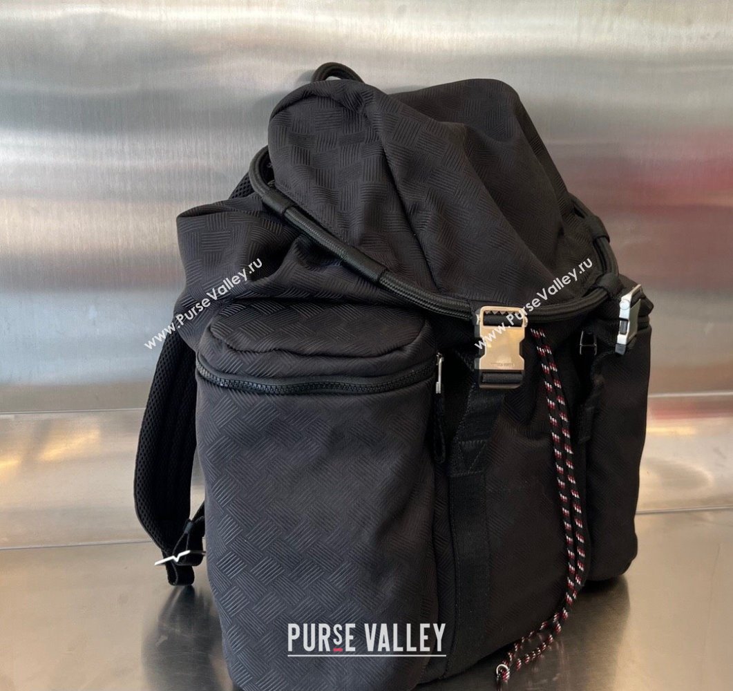 Bottega Veneta Jacquard fabric Rucksack backpack bag 718085 Black 2023 (wante-23111108)
