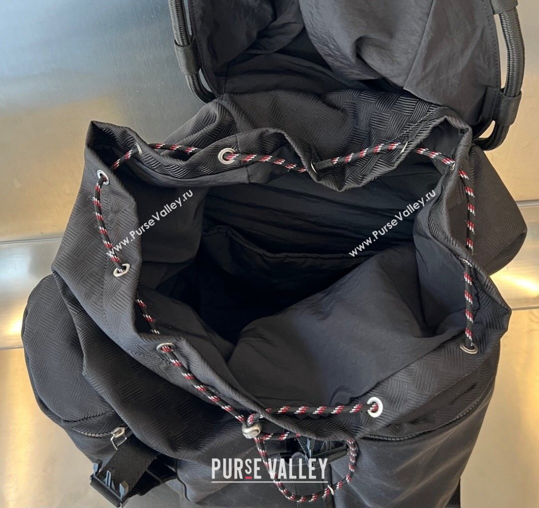 Bottega Veneta Jacquard fabric Rucksack backpack bag 718085 Black 2023 (wante-23111108)