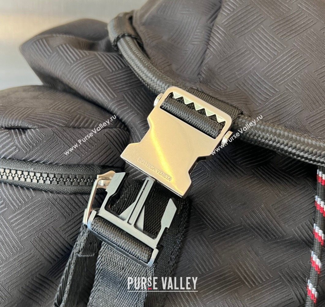 Bottega Veneta Jacquard fabric Rucksack backpack bag 718085 Black 2023 (wante-23111108)