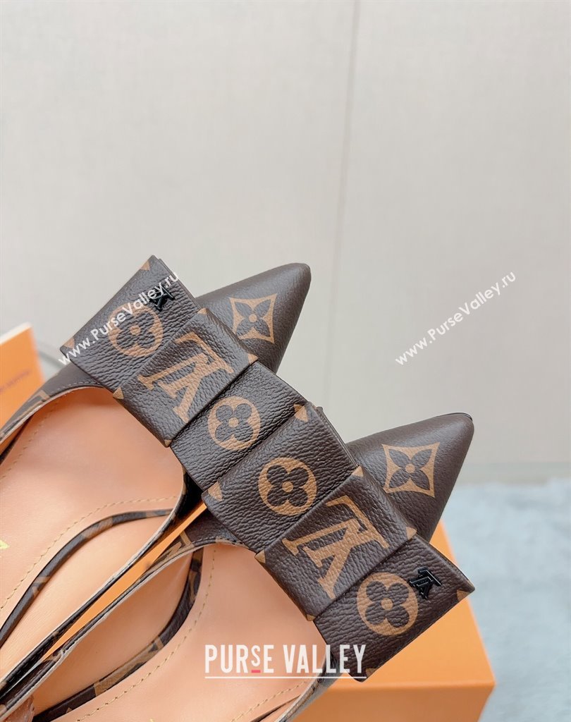 Louis Vuitton Heel 7.5cm Blossom Pumps with Bow Monogram Canvas 2023 (modeng-23111414)