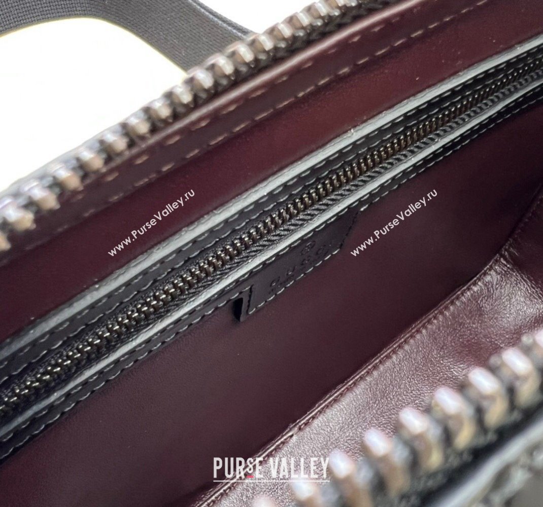 Gucci Crocodile trim shoulder bag with Double G 710861 black 2024 (dlh-23112425)