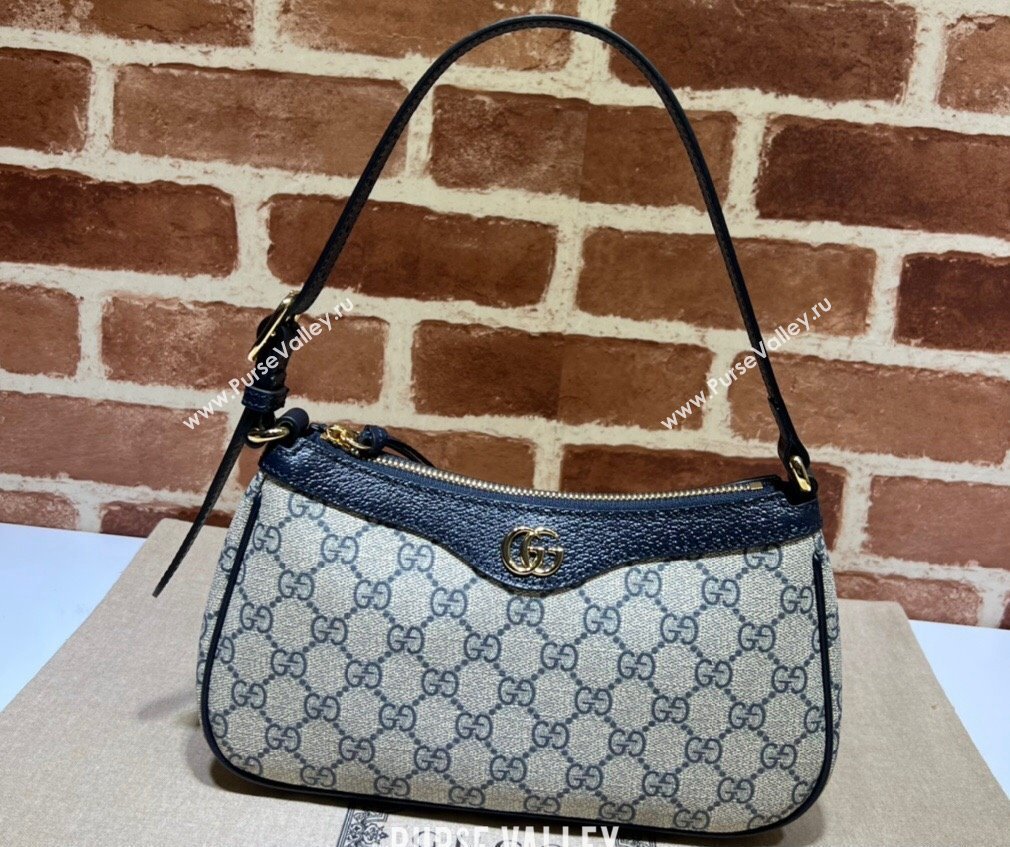 Gucci Ophidia GG small handbag 735145 Beige/Blue 2024 (dlh-23112419)