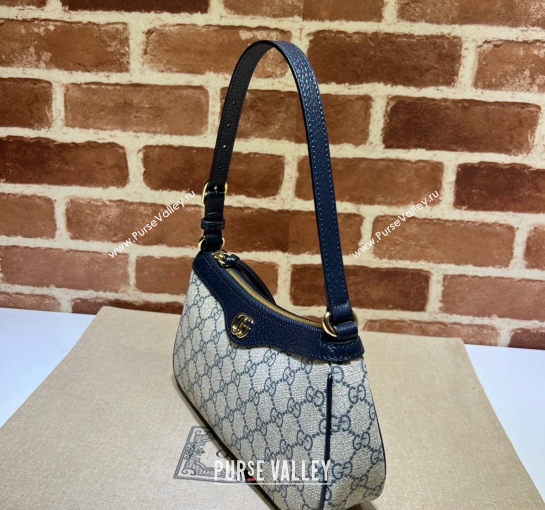 Gucci Ophidia GG small handbag 735145 Beige/Blue 2024 (dlh-23112419)