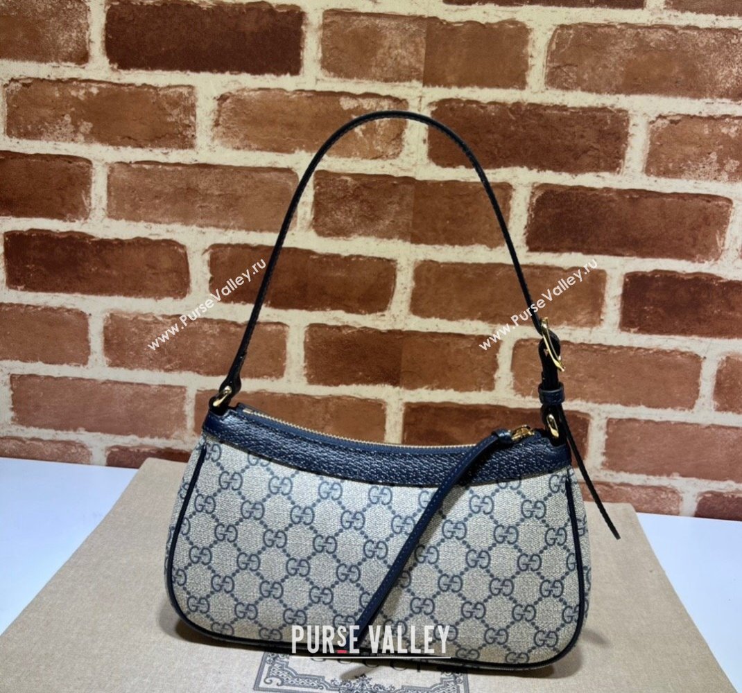 Gucci Ophidia GG small handbag 735145 Beige/Blue 2024 (dlh-23112419)